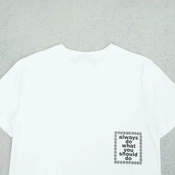 Always Brand White Simple Graphic Short Sleeve T Shirt